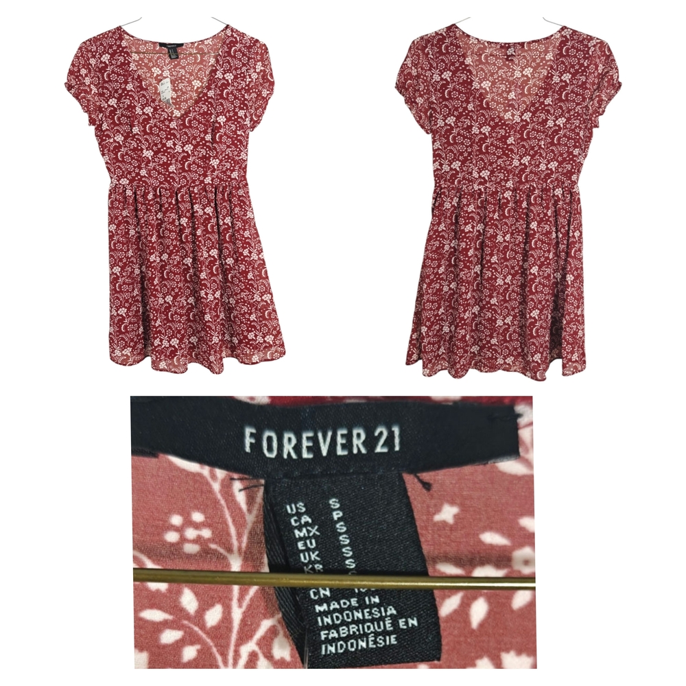 Forever 21 Rose Red Floral Mini Dress
